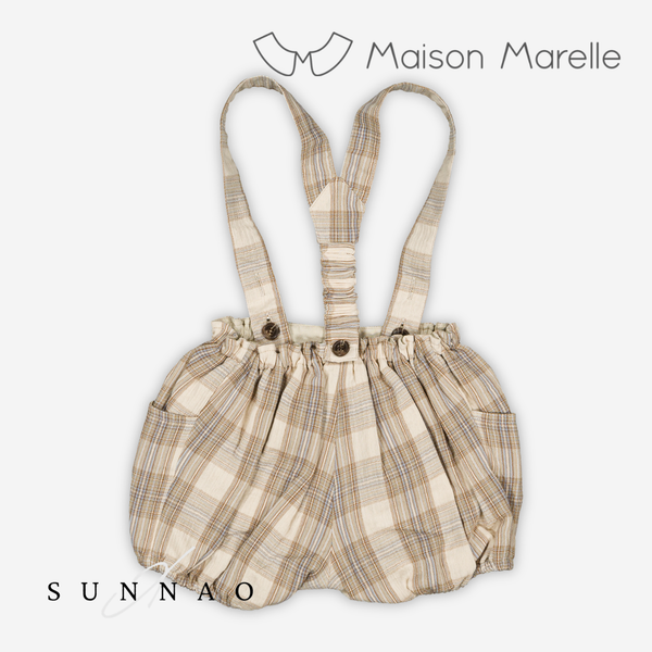 【予約】<Maison marelle> Bloomer straps TERNES - soft green tartan