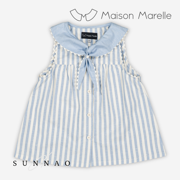 【予約】<Maison marelle> Shirt TRUDAINE- blue stripes