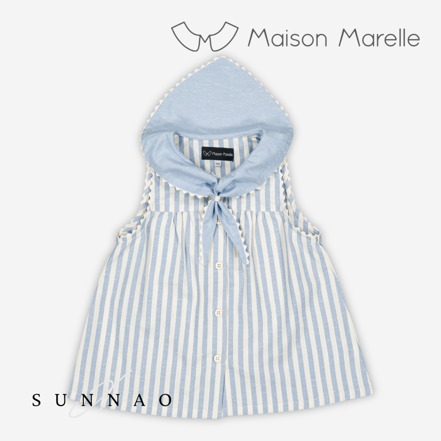 【予約】<Maison marelle> Shirt TRUDAINE- blue stripes