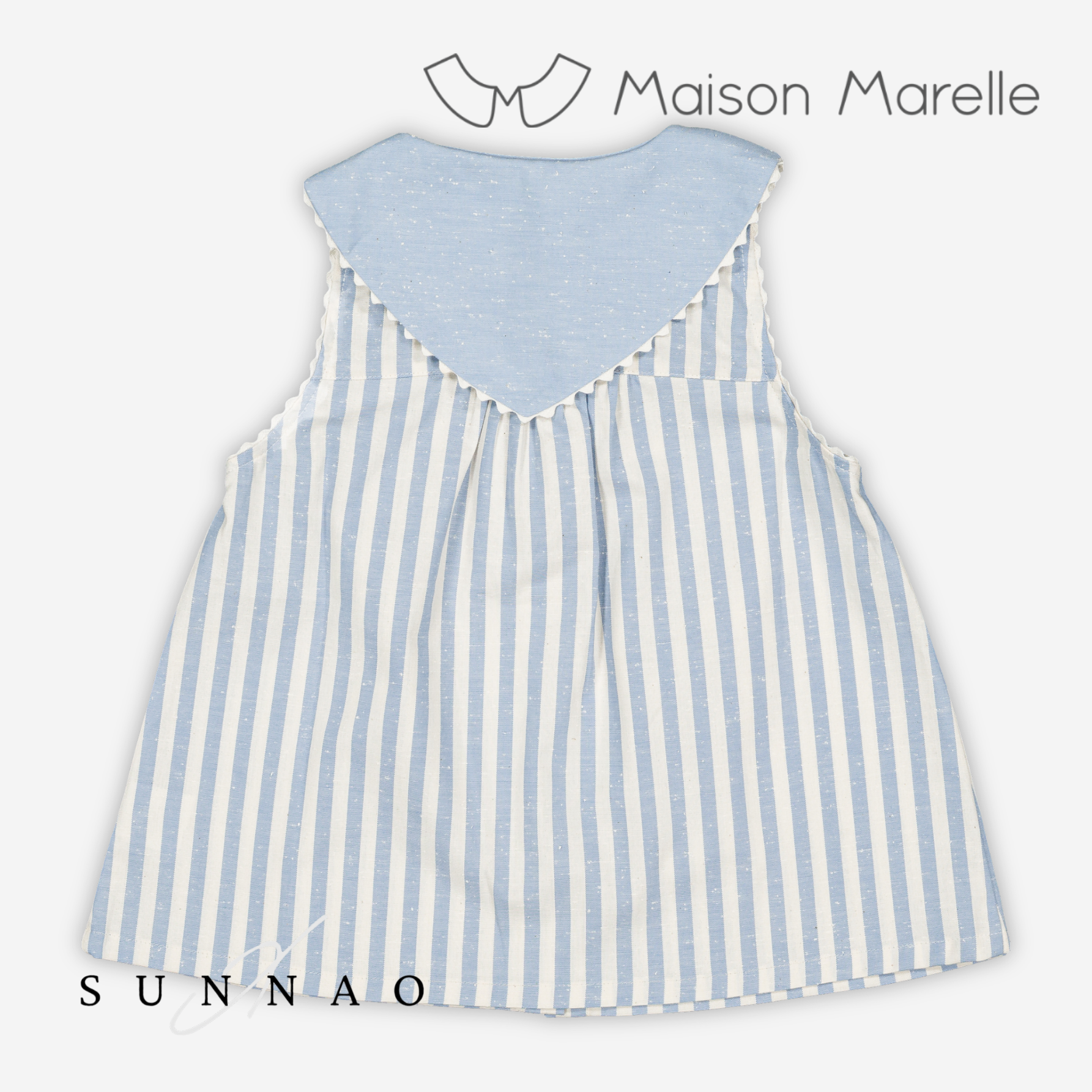 【予約】<Maison marelle> Shirt TRUDAINE- blue stripes