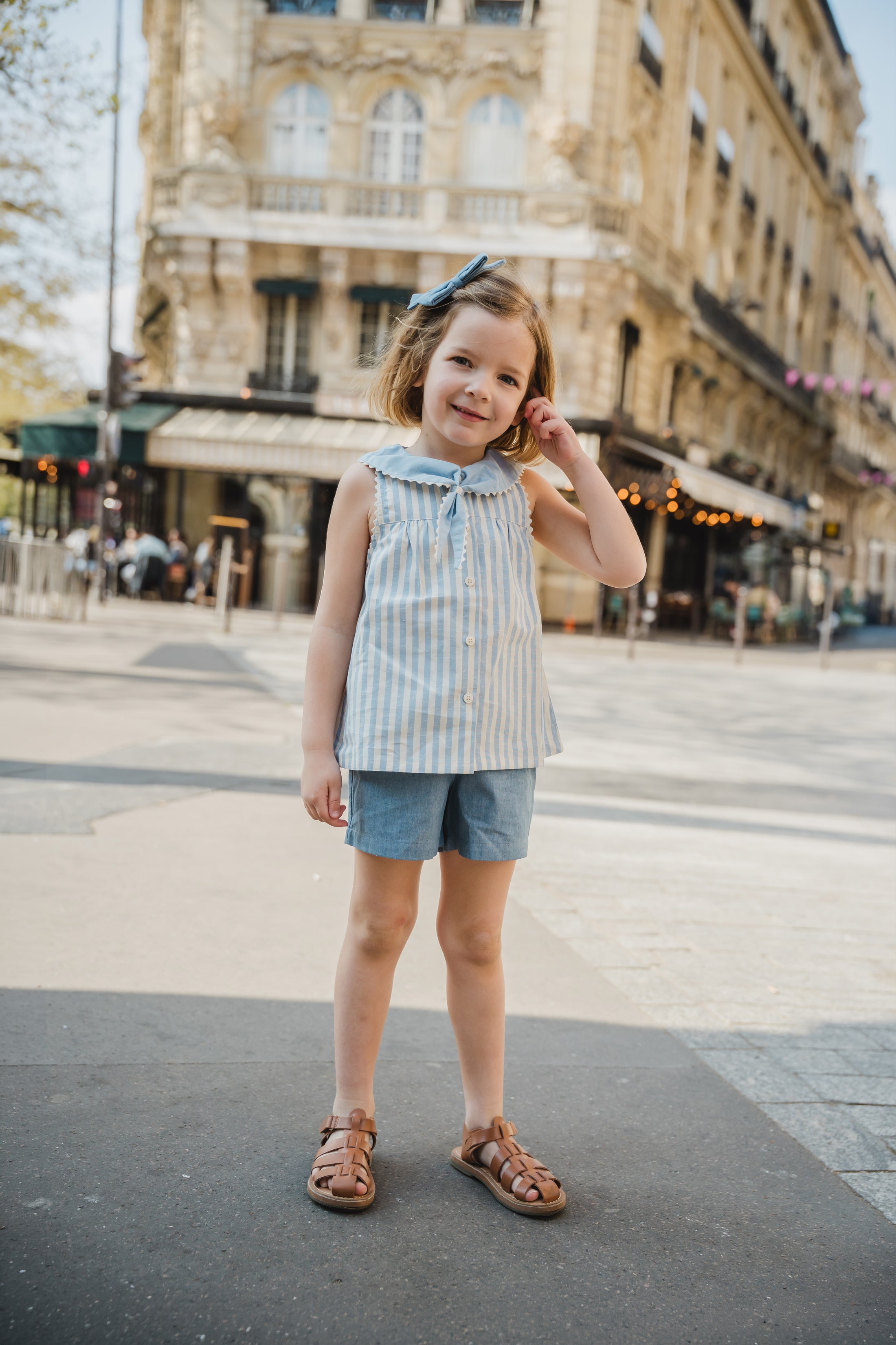 【予約】<Maison marelle> Shirt TRUDAINE- blue stripes