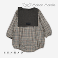Gallery viewerに画像を読み込む, <Maison marelle> Romper BAC- gingham beige&gray

