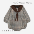 Gallery viewerに画像を読み込む, <Maison marelle> Romper CAMBON - brown collar
