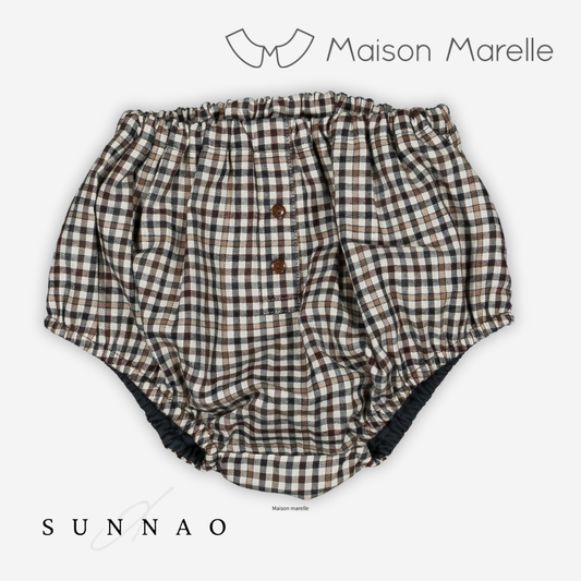 <Maison marelle> Bloomer CHAILLOT - gingham beige&gray