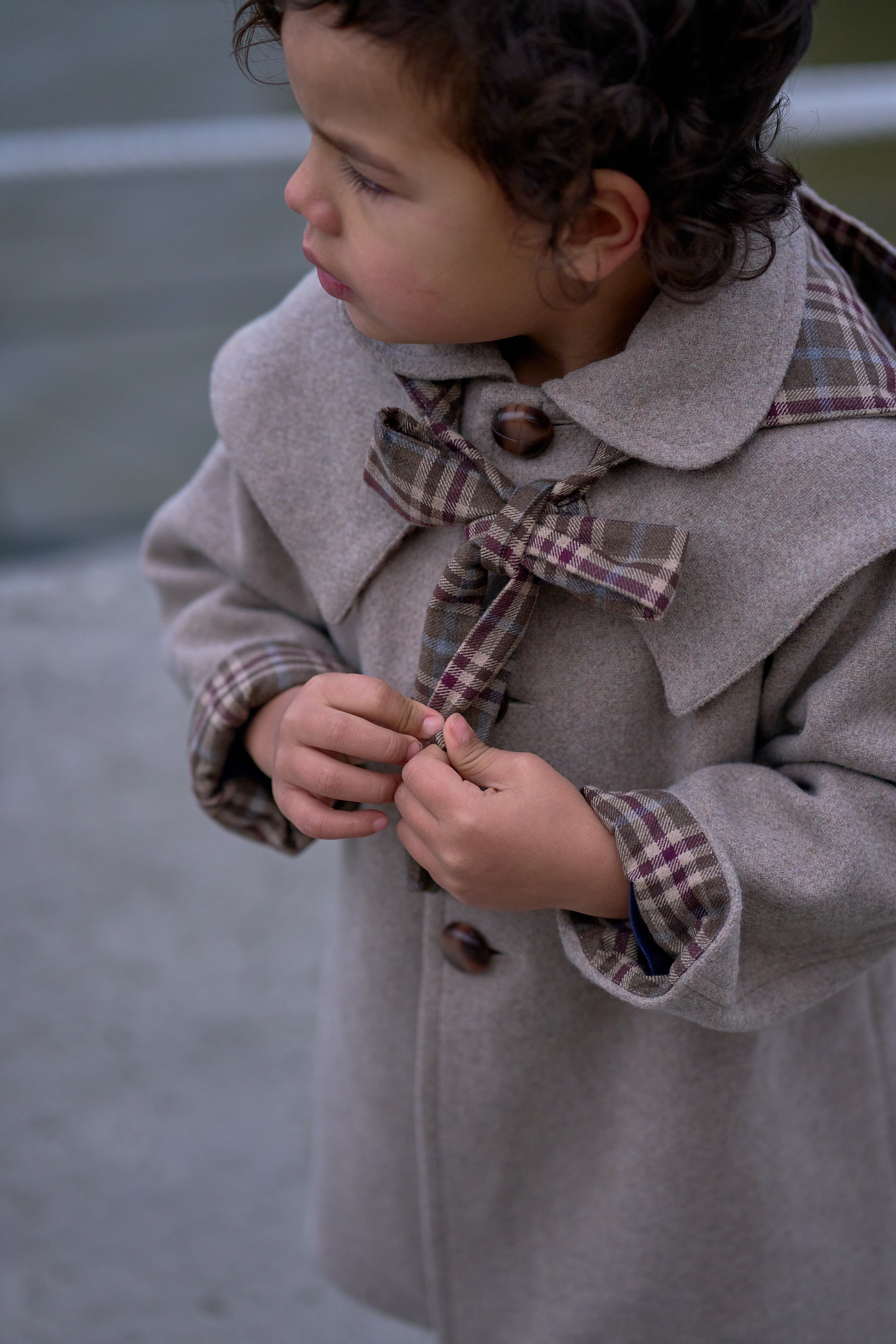 【予約】<Maison marelle> Coat long CLUNY amovible hood collar - wool nougat