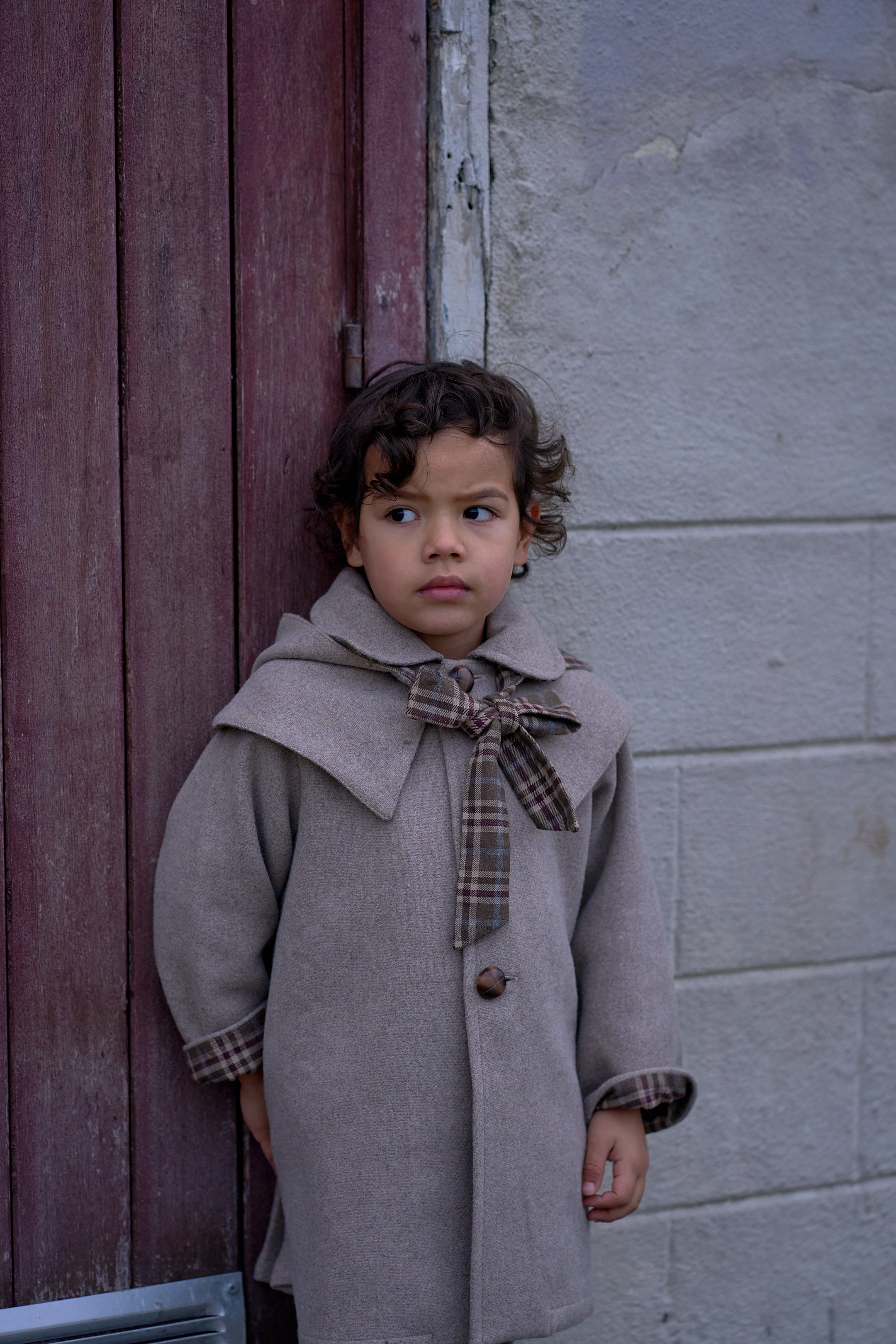 【予約】<Maison marelle> Coat long CLUNY amovible hood collar - wool nougat