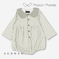 Gallery viewerに画像を読み込む, 【オーダー会/送料無料】<Maison marelle> Romper BAC - sage stripes
