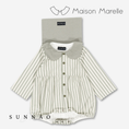 Gallery viewerに画像を読み込む, 【オーダー会/送料無料】<Maison marelle> Romper BAC - sage stripes
