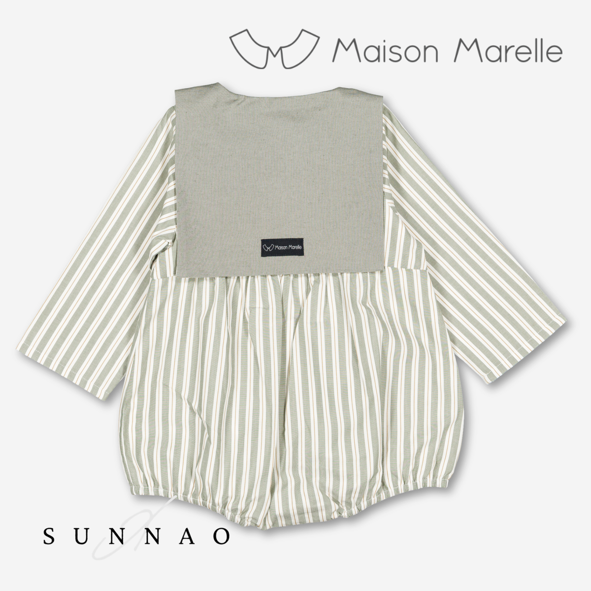 【オーダー会/送料無料】<Maison marelle> Romper BAC - sage stripes