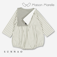 Gallery viewerに画像を読み込む, 【オーダー会/送料無料】<Maison marelle> Romper BAC - sage stripes
