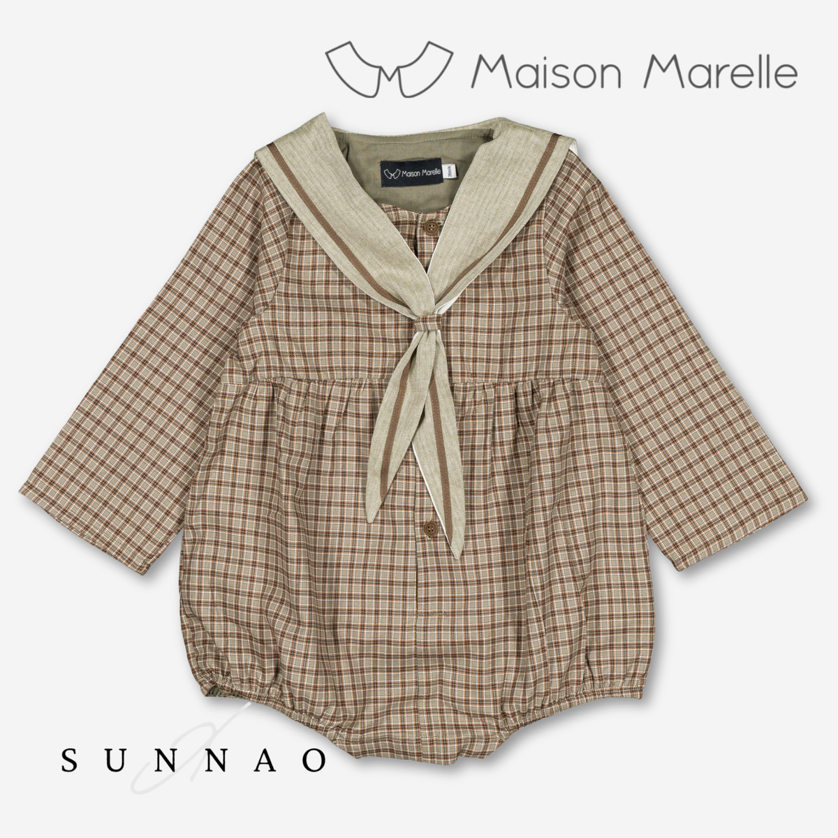 【オーダー会/送料無料】<Maison marelle> Romper MAZET - olive check