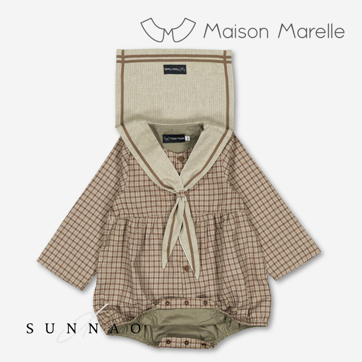 【オーダー会/送料無料】<Maison marelle> Romper MAZET - olive check