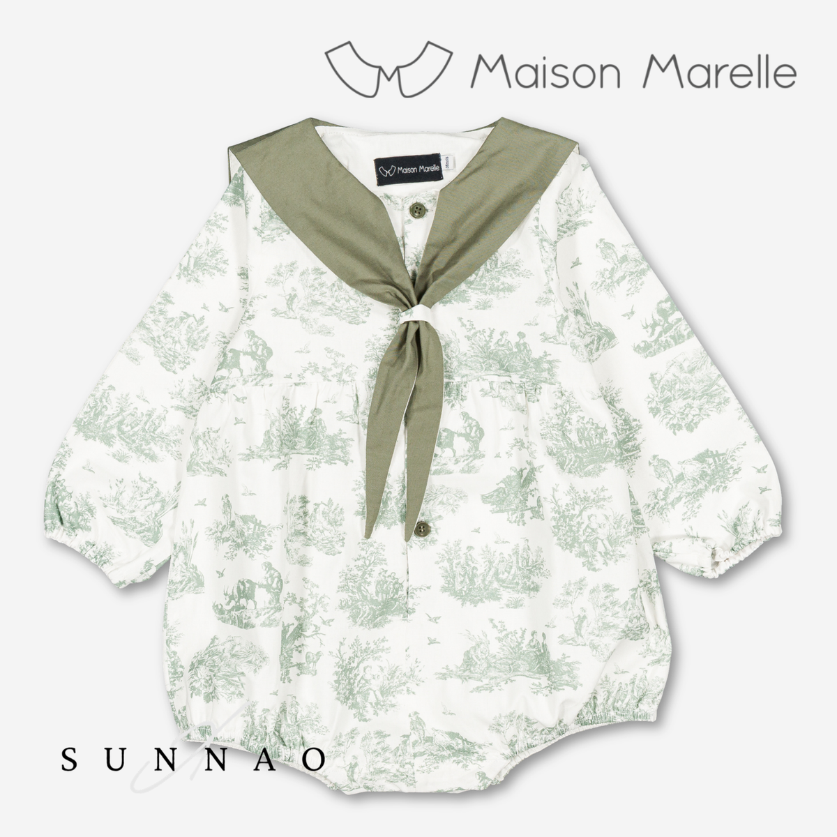 【オーダー会/送料無料】<Maison marelle> Romper CAMBON - green jouy
