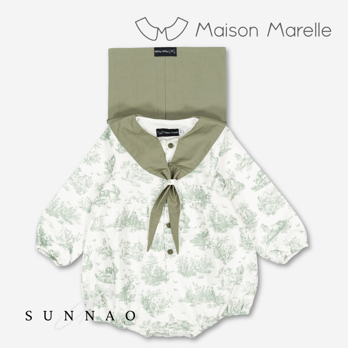 【オーダー会/送料無料】<Maison marelle> Romper CAMBON - green jouy