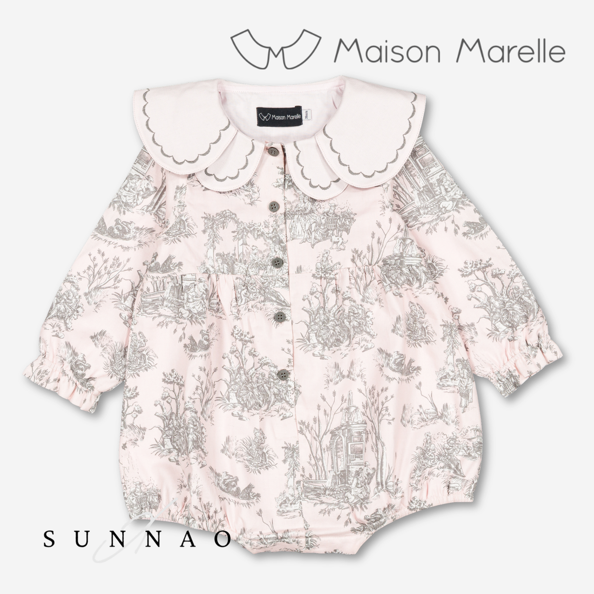 【オーダー会/送料無料】<Maison marelle> Romper LOTA - pink jouy print