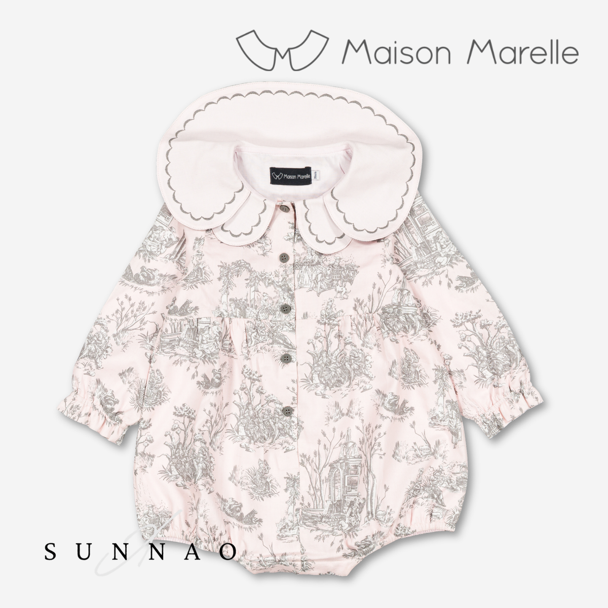 【オーダー会/送料無料】<Maison marelle> Romper LOTA - pink jouy print