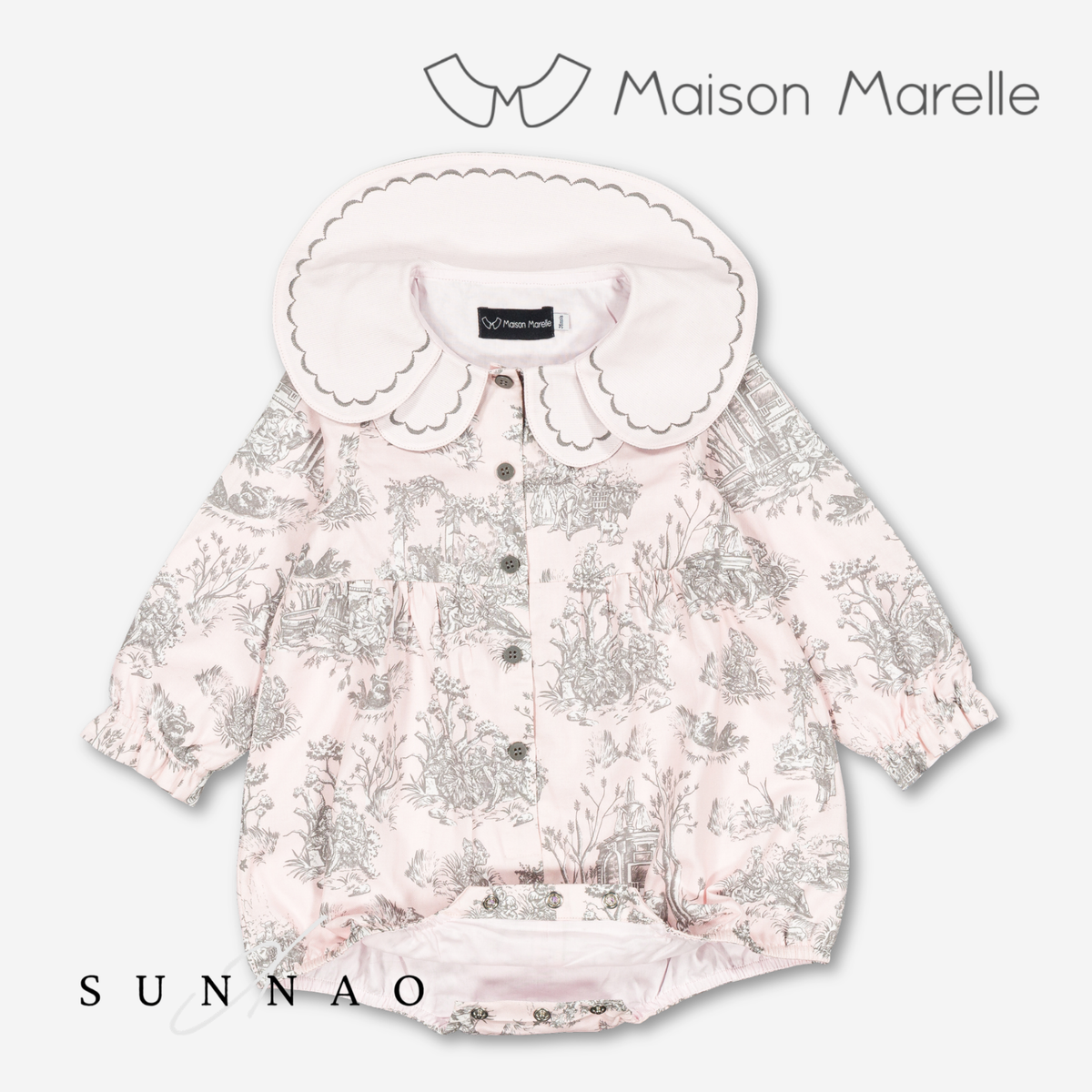 【オーダー会/送料無料】<Maison marelle> Romper LOTA - pink jouy print