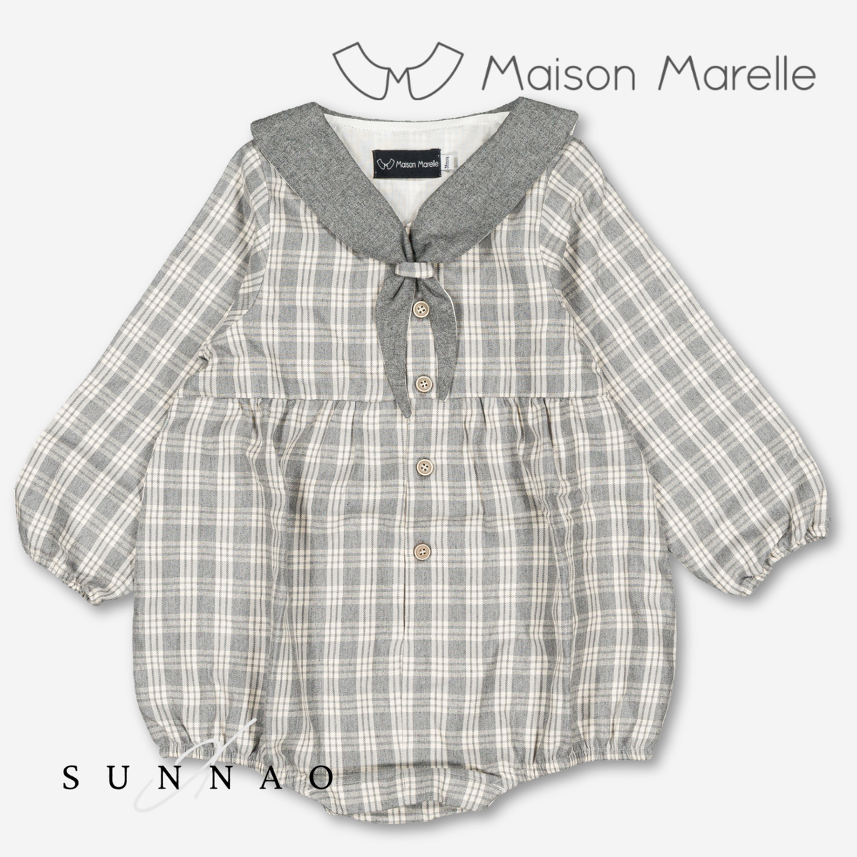 【オーダー会/送料無料】<Maison marelle> Romper ROI - grey tartan