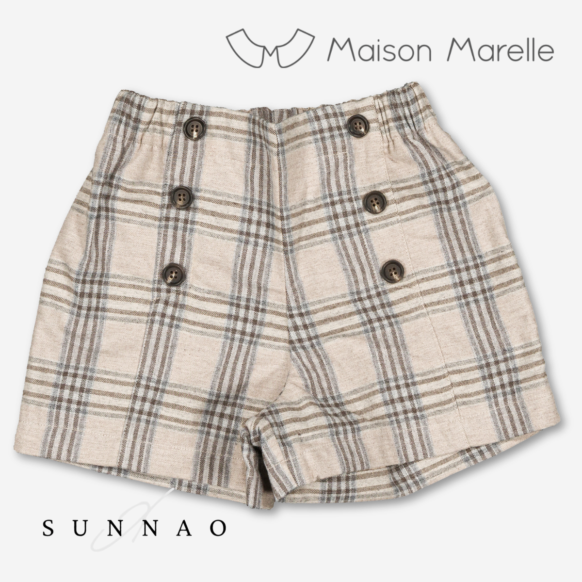 【オーダー会/送料無料】<Maison marelle> Short SEVRES- beige tartan