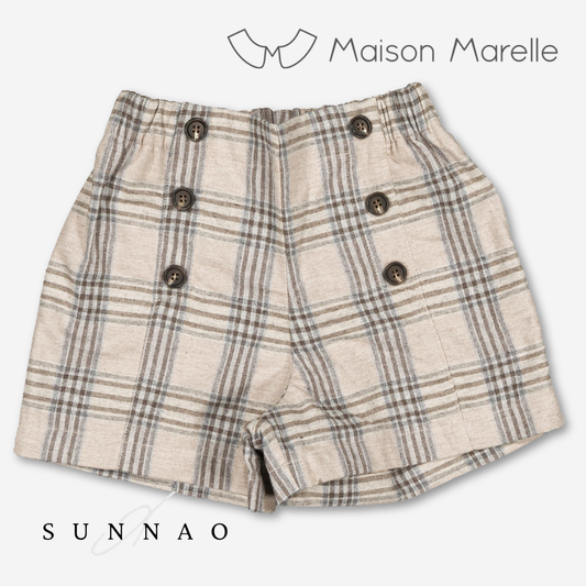 【オーダー会/送料無料】<Maison marelle> Short SEVRES- beige tartan