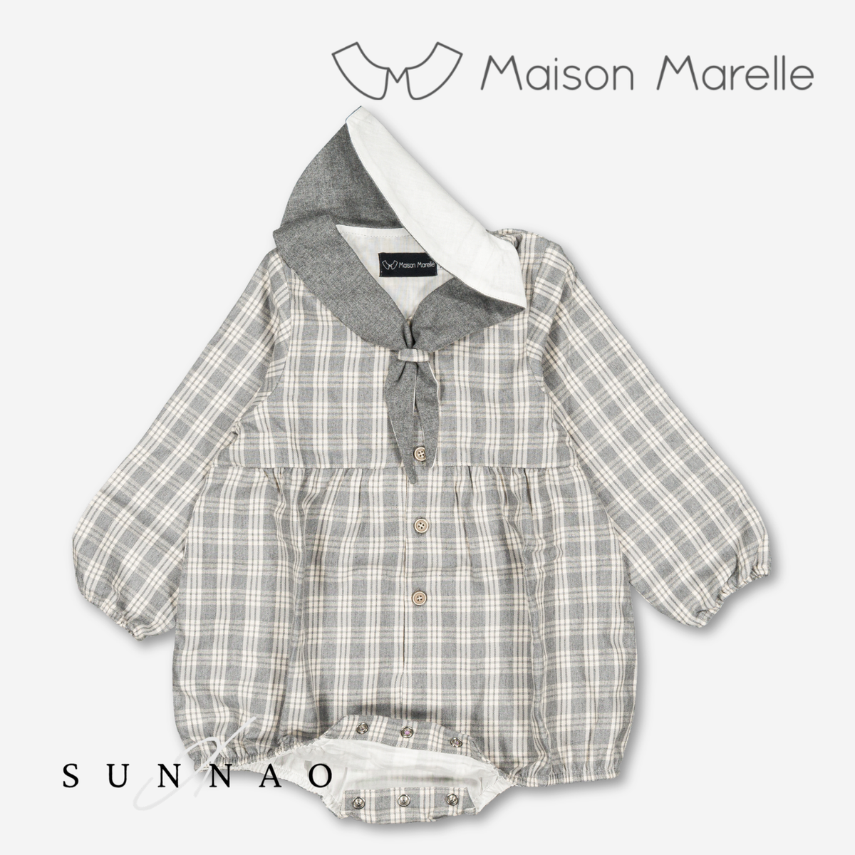 【オーダー会/送料無料】<Maison marelle> Romper ROI - grey tartan