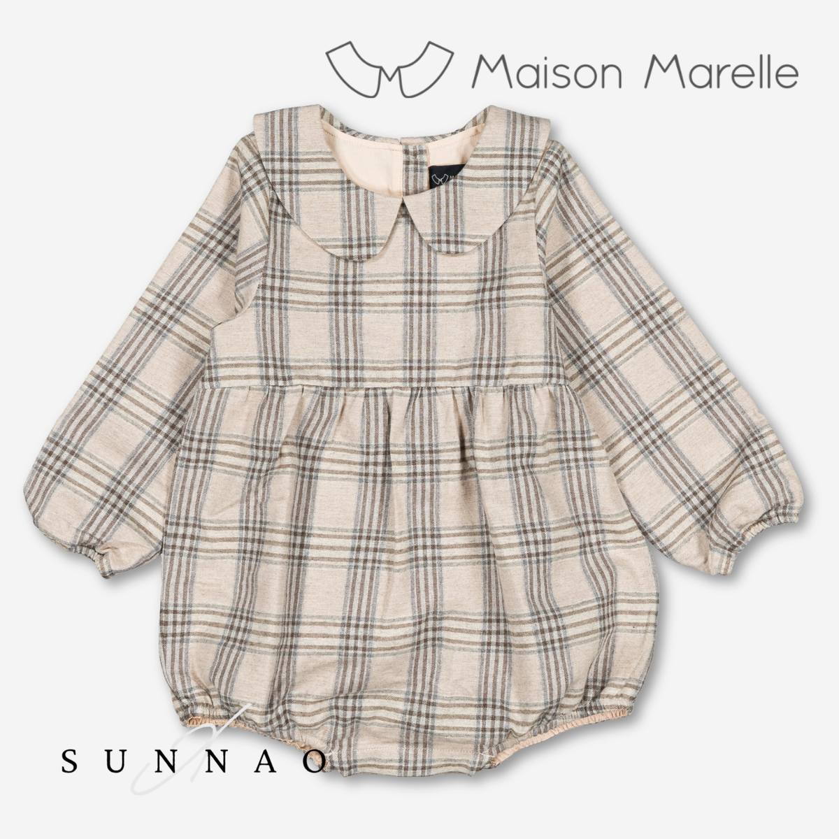 【オーダー会/送料無料】<Maison marelle> Romper BASILE - beige tartan