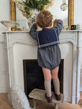 Load image into Gallery viewer, 【オーダー会/送料無料】<Maison marelle> Romper BAC - Blue&ecru check
