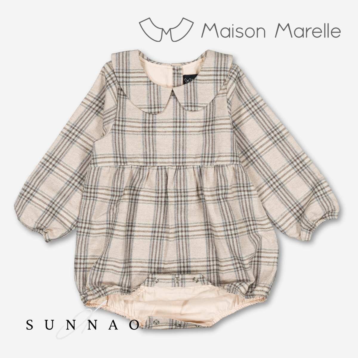 【オーダー会/送料無料】<Maison marelle> Romper BASILE - beige tartan