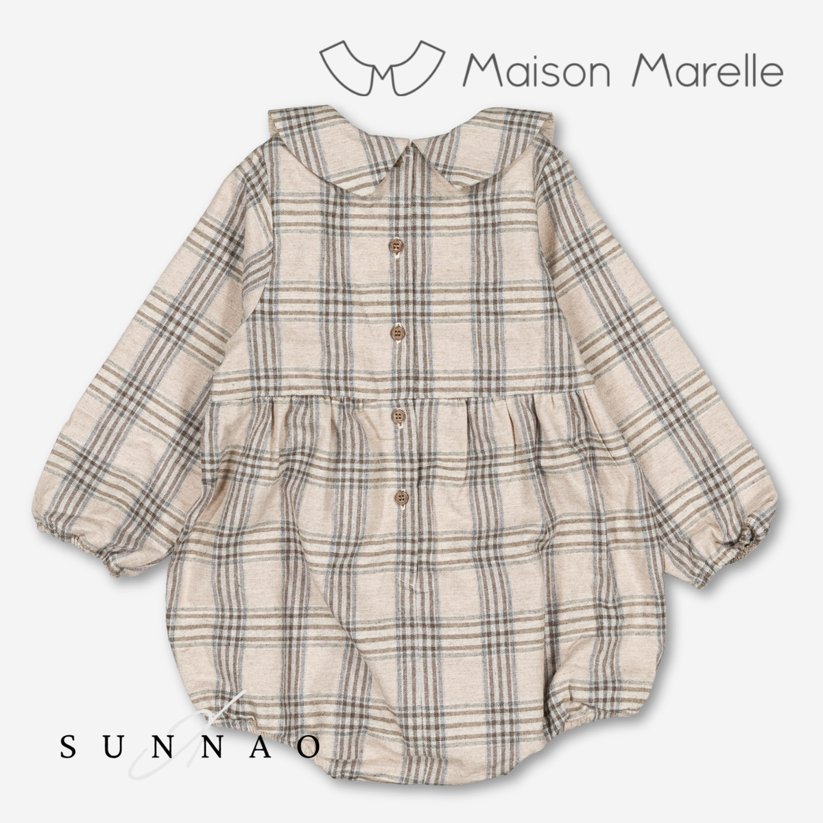 【オーダー会/送料無料】<Maison marelle> Romper BASILE - beige tartan