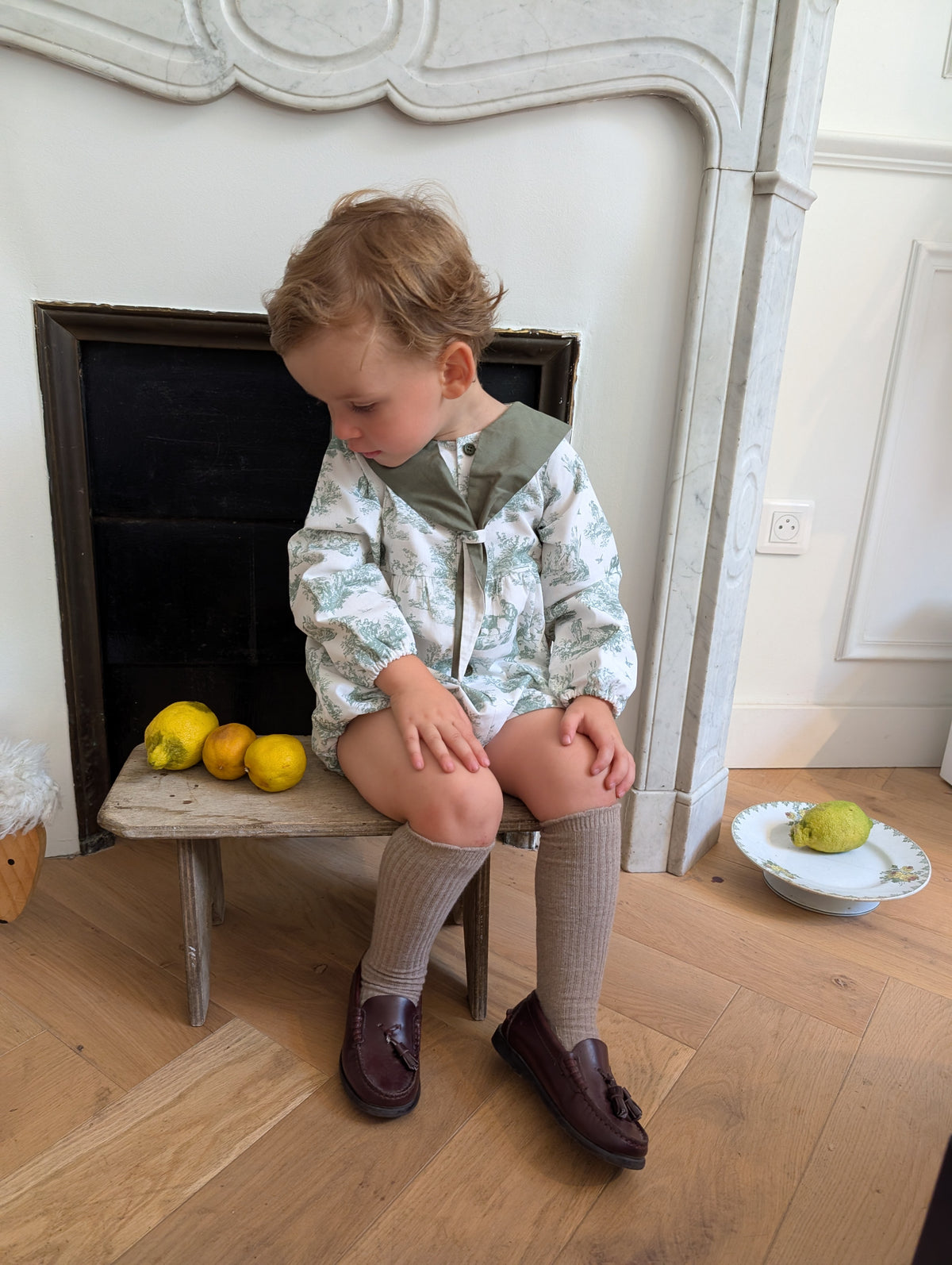 【オーダー会/送料無料】<Maison marelle> Romper CAMBON - green jouy