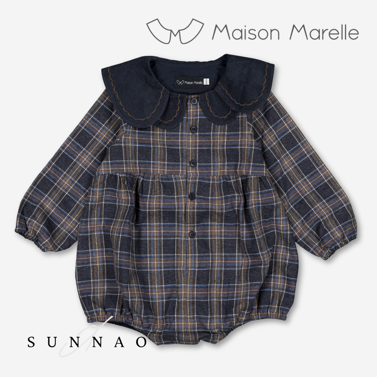 【オーダー会/送料無料】<Maison marelle> Romper LOTA - blue tartan