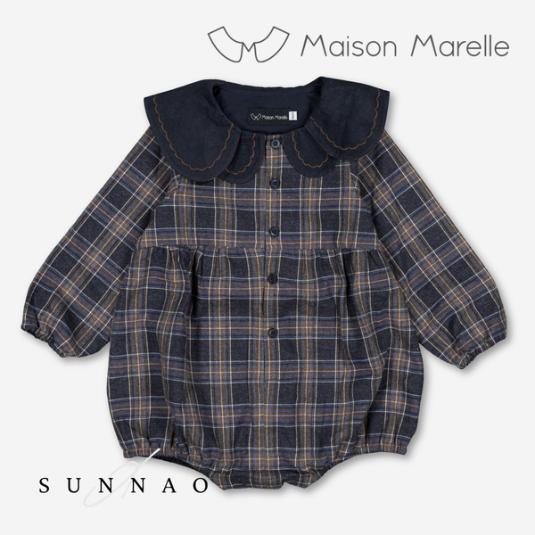 【予約】<Maison marelle> Romper LOTA - blue tartan