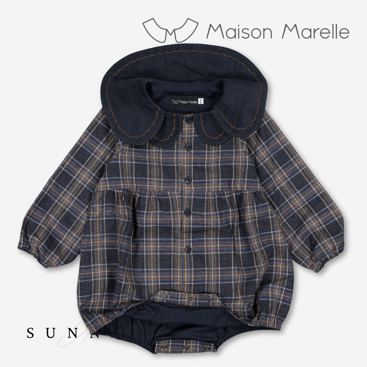 【オーダー会/送料無料】<Maison marelle> Romper LOTA - blue tartan