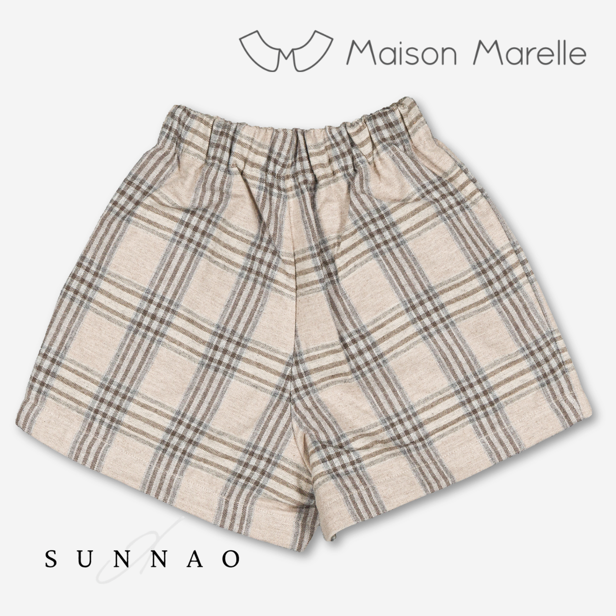 【オーダー会/送料無料】<Maison marelle> Short SEVRES- beige tartan