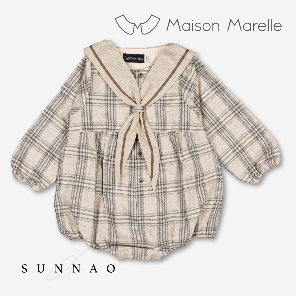 【オーダー会/送料無料】<Maison marelle> Romper MAZET- beige tartan