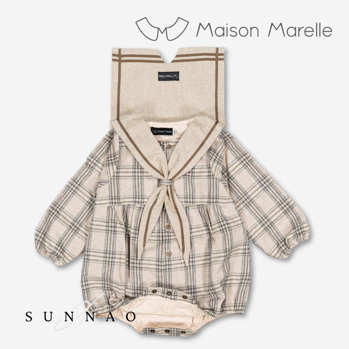 【オーダー会/送料無料】<Maison marelle> Romper MAZET- beige tartan