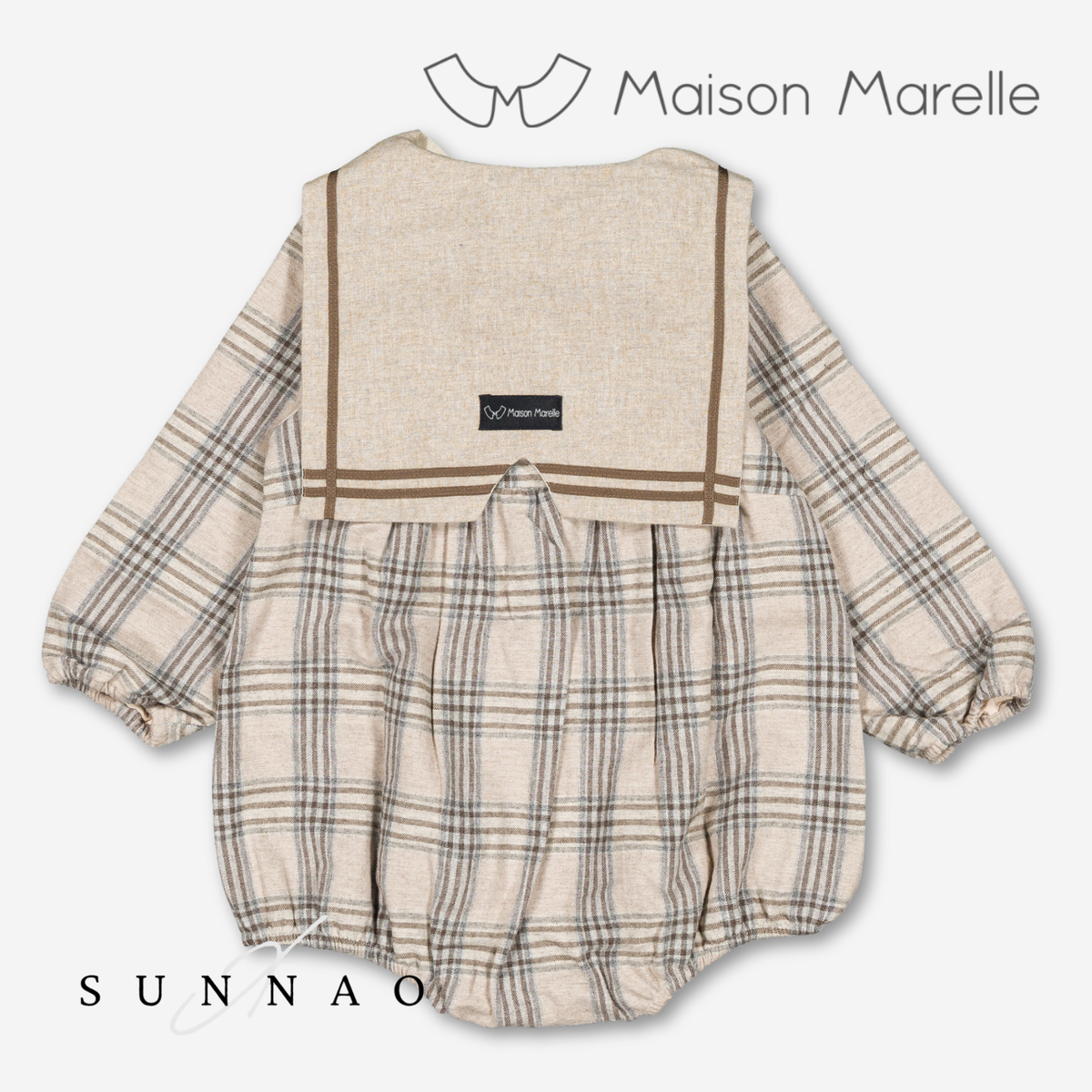 【オーダー会/送料無料】<Maison marelle> Romper MAZET- beige tartan