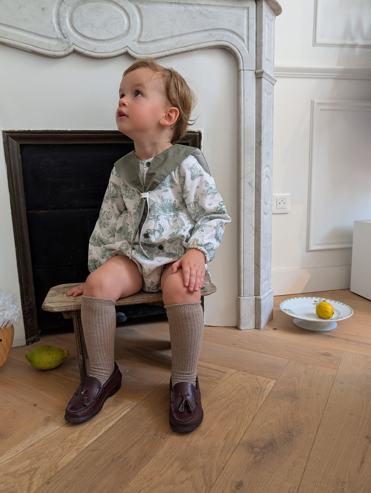 【オーダー会/送料無料】<Maison marelle> Romper CAMBON - green jouy