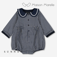 Load image into Gallery viewer, 【オーダー会/送料無料】<Maison marelle> Romper BAC - Blue&ecru check
