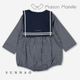 Load image into Gallery viewer, 【オーダー会/送料無料】<Maison marelle> Romper BAC - Blue&ecru check
