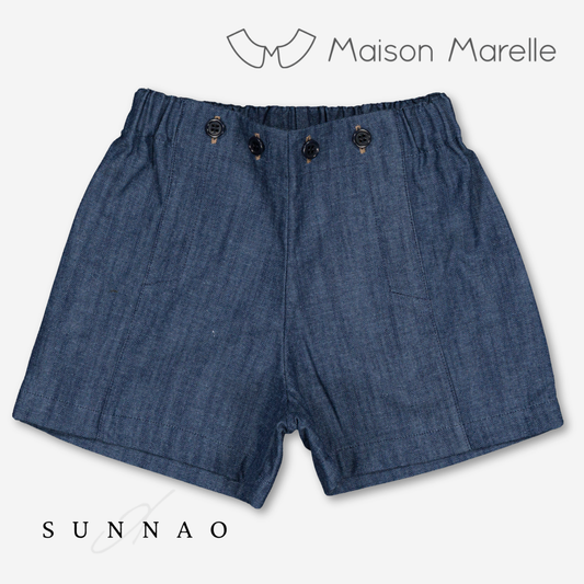 【オーダー会/送料無料】<Maison marelle> Short SOUFFLOT - blue denim