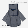 Gallery viewerに画像を読み込む, 【オーダー会/送料無料】<Maison marelle> Romper ALMA - blue& ecru check
