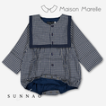 Gallery viewerに画像を読み込む, 【オーダー会/送料無料】<Maison marelle> Romper ALMA - blue& ecru check
