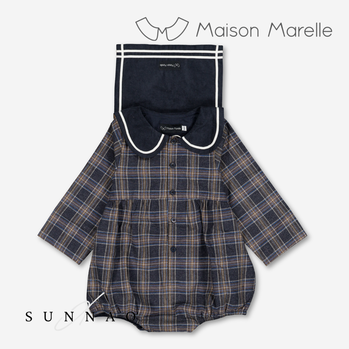 【オーダー会/送料無料】<Maison marelle> Romper BAC - blue tartan