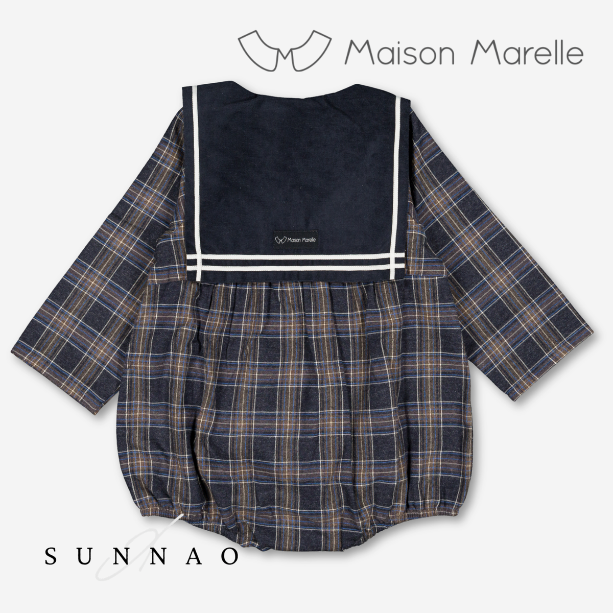 【オーダー会/送料無料】<Maison marelle> Romper BAC - blue tartan