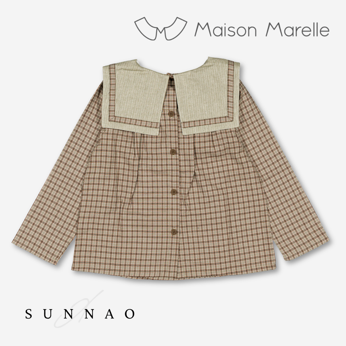 【オーダー会/送料無料】<Maison marelle> Blouse CHOISY- olive check