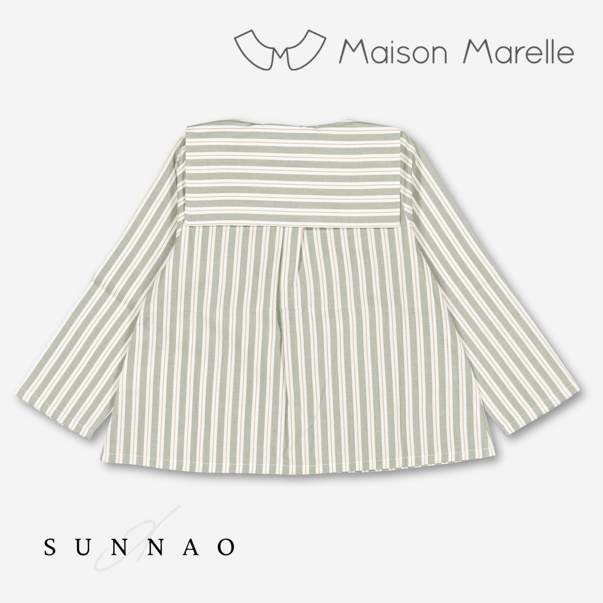 【オーダー会/送料無料】<Maison marelle> Shirt MONCEAU - sauge stripes
