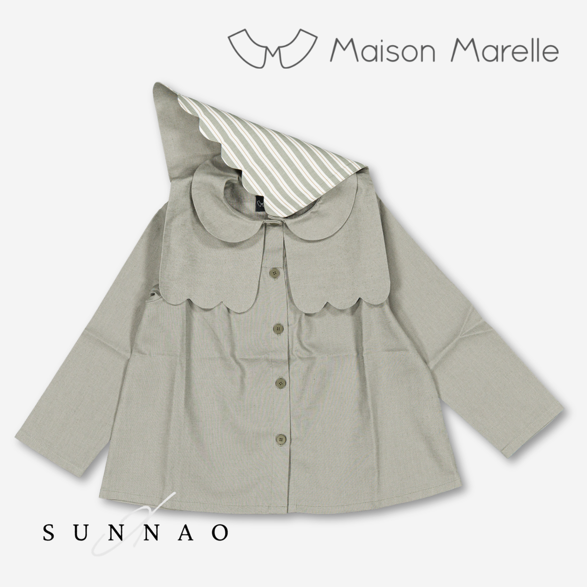 【オーダー会/送料無料】<Maison marelle> Shirt GRENELLE - sauge linen
