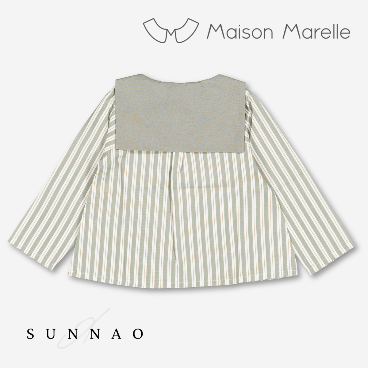【オーダー会/送料無料】<Maison marelle> Blouse MONGE - sauge stripes
