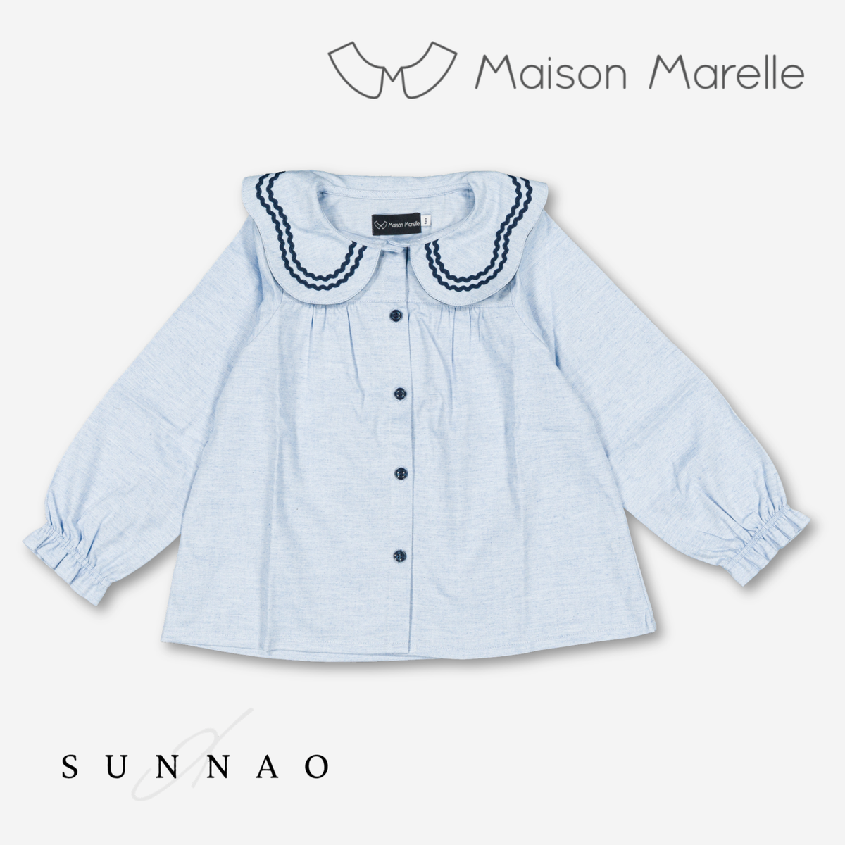 【オーダー会/送料無料】<Maison marelle> Blouse PASSY- heathered blue